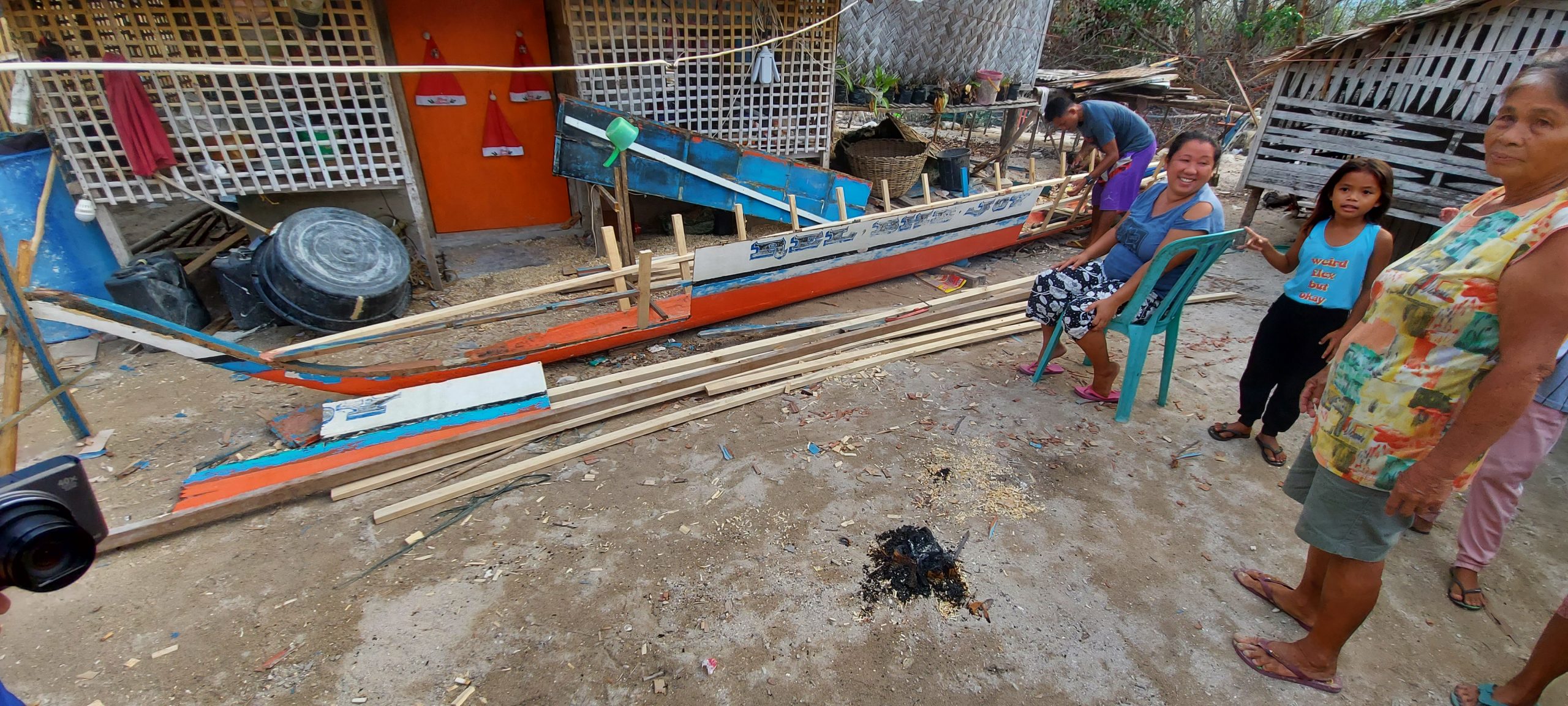 Rebuilding damaged fishing boats